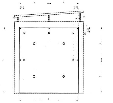 Hình 17 - Ví dụ về chi tiết vị trí đầu đo nhiệt trên các mép tiếp xúc của bề mặt không tiếp xúc với lửa (cửa bản lề hoặc cửa xoay có hai cánh)